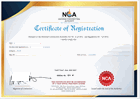 Certificate of registration of contractors